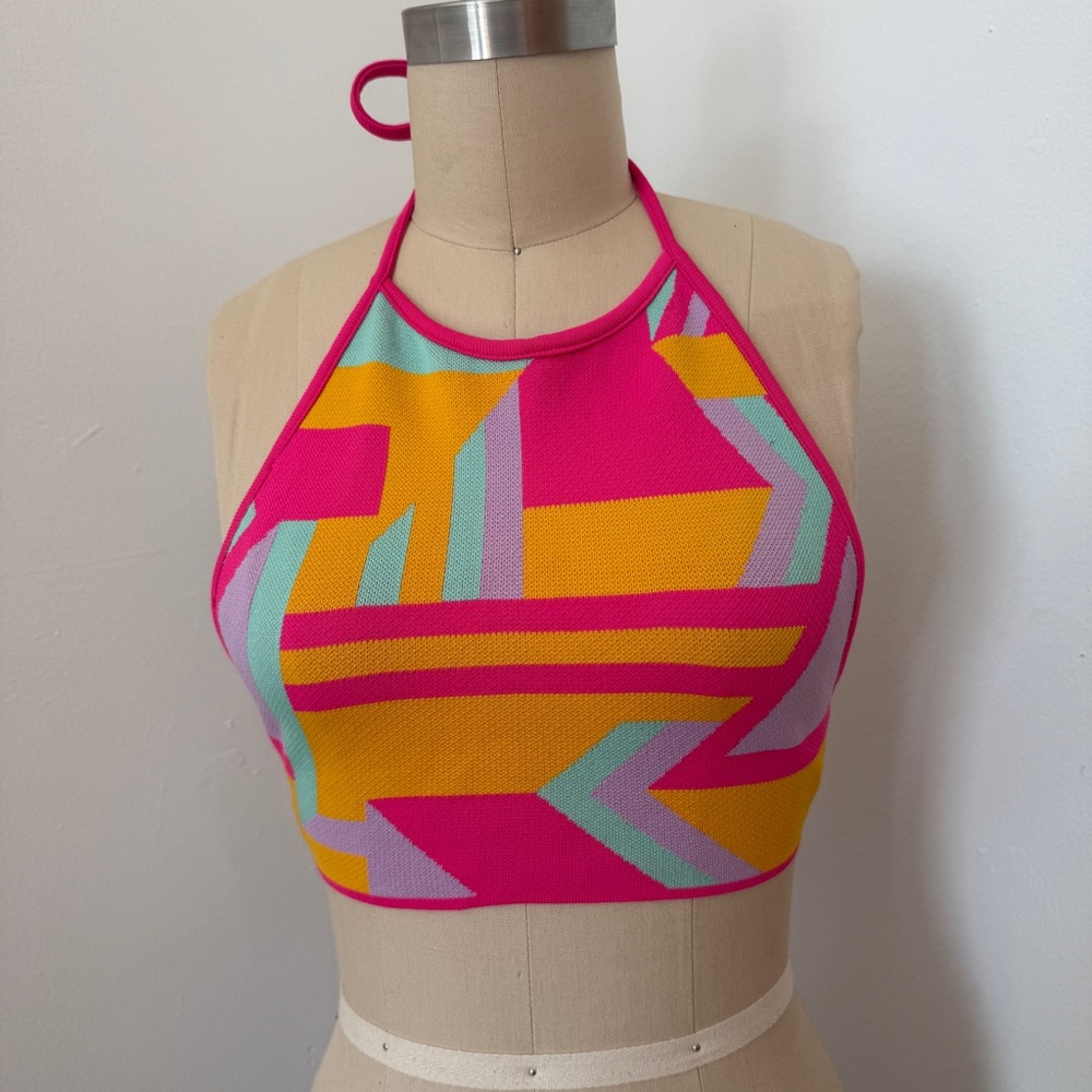 Zara Geometric Halter Top